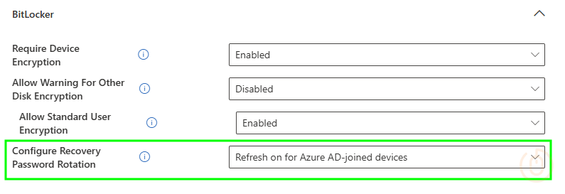 BitLocker Endpoint Security policy for BitLocker