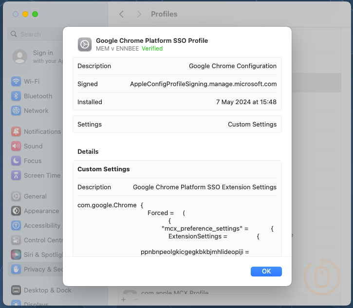 macOS Profile Installation