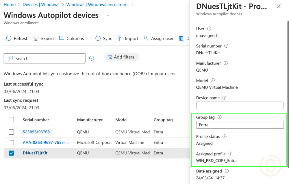 Windows Autopilot Group Tag